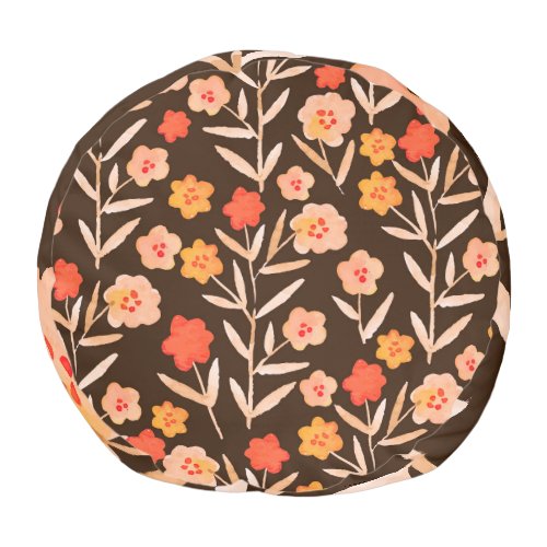 Watercolor Floral Hand Drawn Texture Pouf