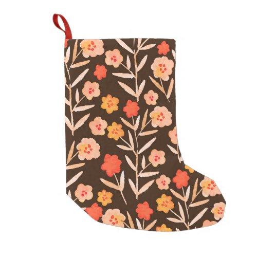 Watercolor Floral Hand Drawn Texture Small Christmas Stocking