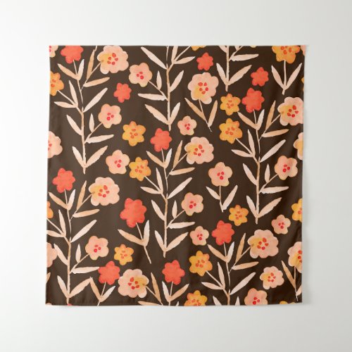 Watercolor Floral Hand Drawn Texture Tapestry