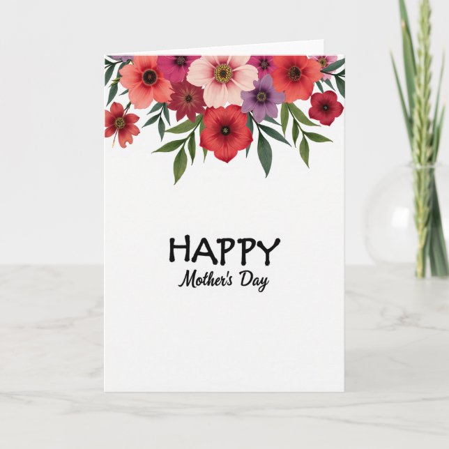 Watercolor Floral Happy Card (Front)