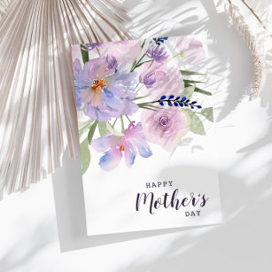 watercolor floral happy mother's day card