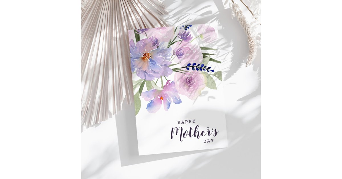 watercolor floral happy mother's day card | Zazzle