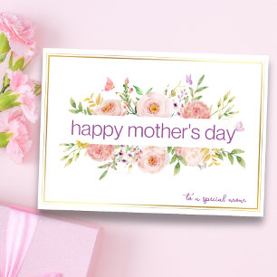 Watercolor Floral Happy Mother's Day Card