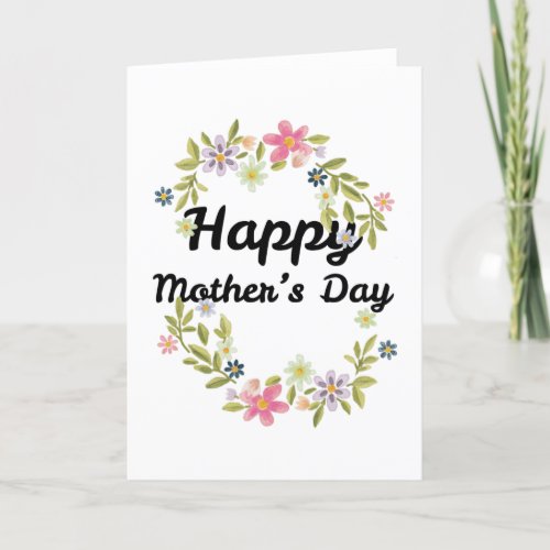 Watercolor Floral Happy Mothers Day Thank You Card