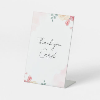 Watercolor Floral Happy Pedestal Sign