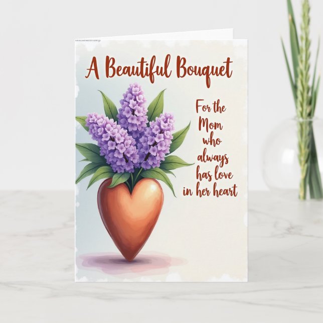 Watercolor Floral Heart Card (Front)