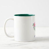Watercolor Floral Heart Hummingbird Grandma Gift Two-Tone Coffee Mug (Left)