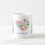 Watercolor Floral Heart Hummingbird Photo Gift Coffee Mug