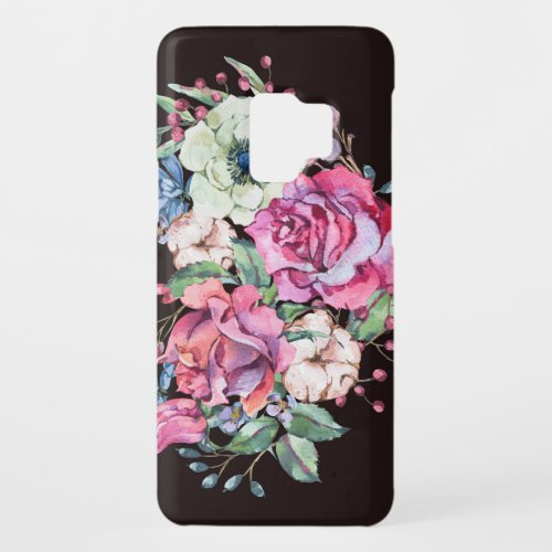 Watercolor floral heart vintage roses Case_Mate samsung galaxy s9 case