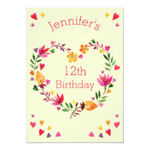 60 off hearts 12th birthday invitations shop now to save zazzle