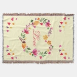 Watercolor Floral Heart Wreath Love Throw Blanket at Zazzle