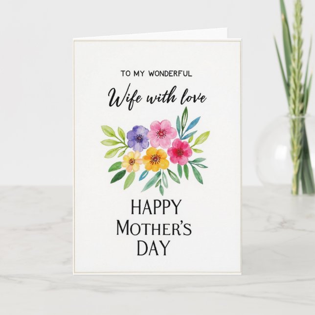 Watercolor Floral Hello Card (Front)
