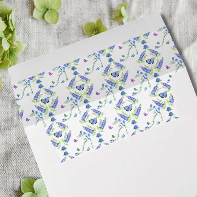 Watercolor floral High Heel With Butterflies Envelope (Creator Uploaded)