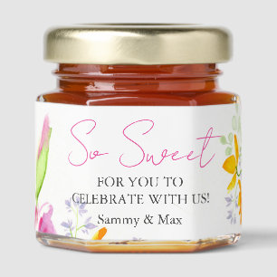 Watercolor Floral Honey Jar Favors