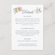 Watercolor Floral Hummingbird Wedding Details
