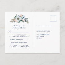 Watercolor Floral Hydrangea Meal Choice RSVP Postcard
