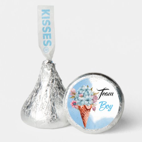 Watercolor Floral Ice Cream Team Boy Gender reveal Hersheys Kisses