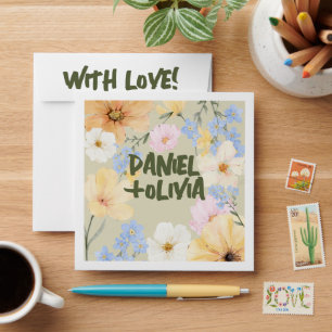 Watercolor Floral Illustration Wedding  Envelope