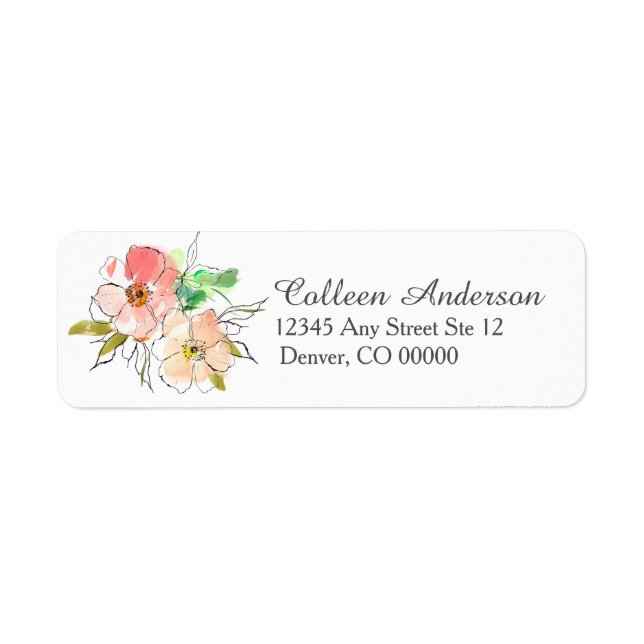 Watercolor Floral Impressions Label (Front)