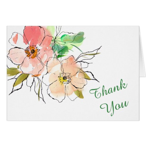 Watercolor Floral Impressions Thank You
