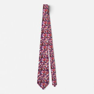 Watercolor Floral in Pinks Reds & Purples Neck Tie
