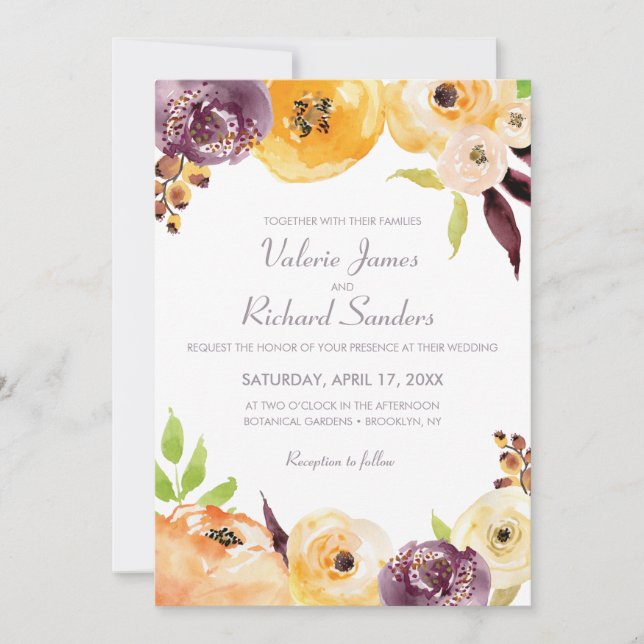 Watercolor Floral Invitation (Front)