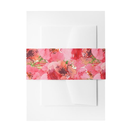 Watercolor Floral Invitation Belly Band