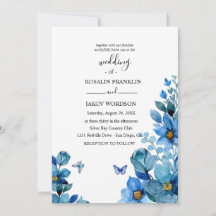 watercolor floral invitation card
