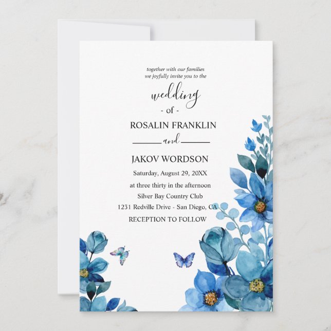watercolor floral invitation card (Front)