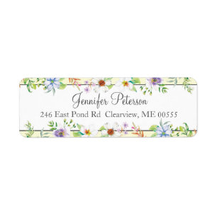 Watercolor Floral Label
