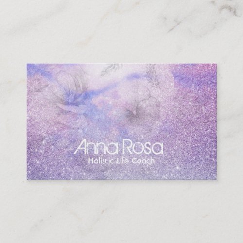  Watercolor Floral Lavender Magenta Business Card