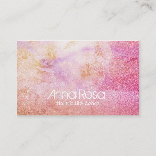  Watercolor Floral Lavender Peach Dusty Rose Business Card