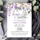 Watercolor Floral Lavender Purple Bridal Brunch Invitation