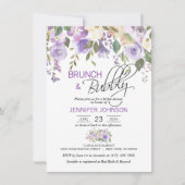 Watercolor Floral Lavender Purple Bridal Brunch Invitation (Front)