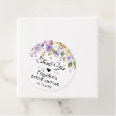Watercolor Floral Lavender Purple Bridal Shower Favor Tags (In Situ)