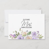 Watercolor Floral Lavender Purple Bridal Shower Invitation (Back)
