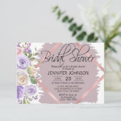 Watercolor Floral Lavender Purple Bridal Shower Invitation (Standing Front)