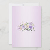 Watercolor Floral Lavender Purple Quinceañera Invitation (Back)