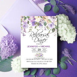 Watercolor Floral Lavender Purple REHEARSAL DINNER Invitation