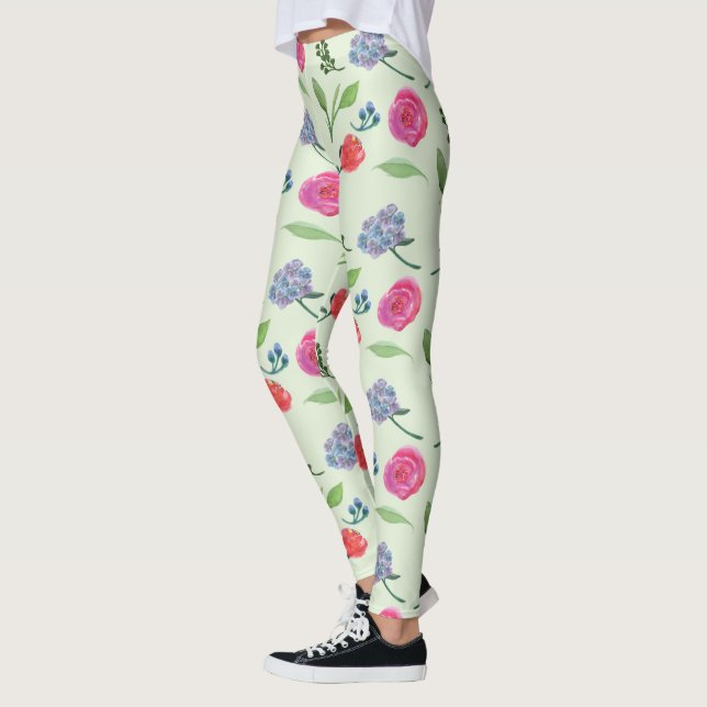 Watercolor Floral Leggings (Left)