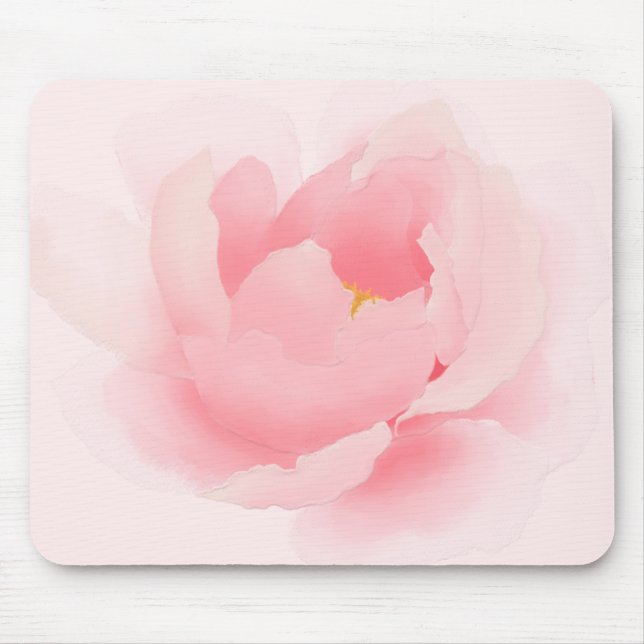 Watercolor Floral Light Pink Peony Mouse Pad (Front)