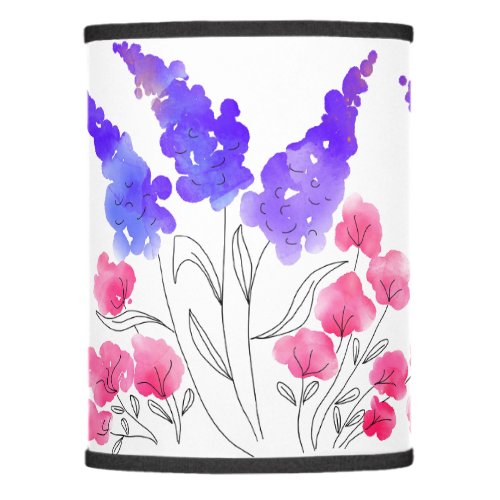 Watercolor Floral Lilac Pink Blush Wildflowers Lamp Shade
