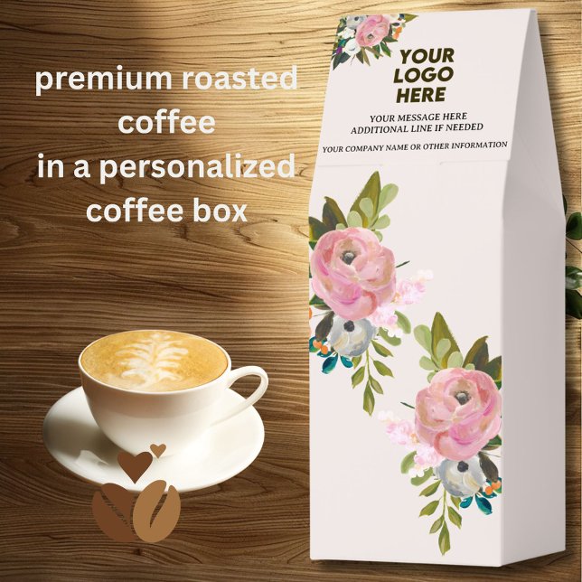 WATERCOLOR FLORAL LOGO BUSINESS PROMOTIONAL  ROASTED COFFEE (Creator Uploaded)