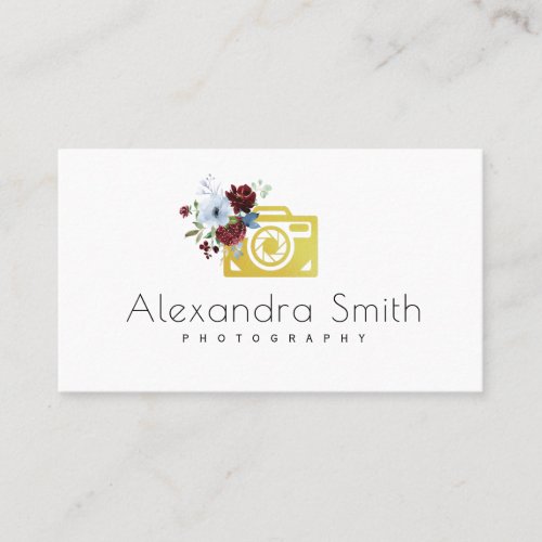 watercolor floral logo photographer business card