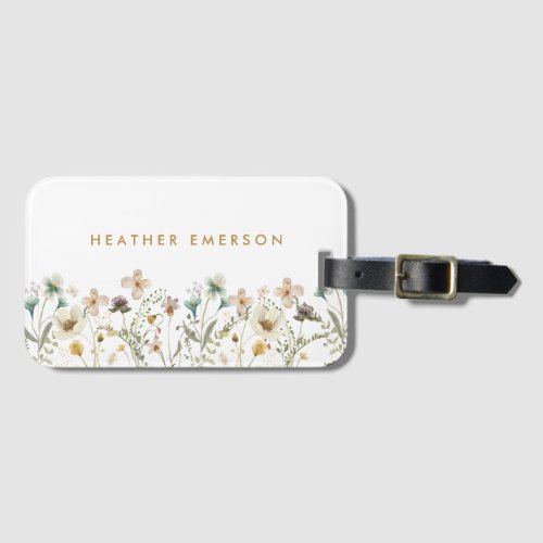Watercolor Floral Luggage Tag