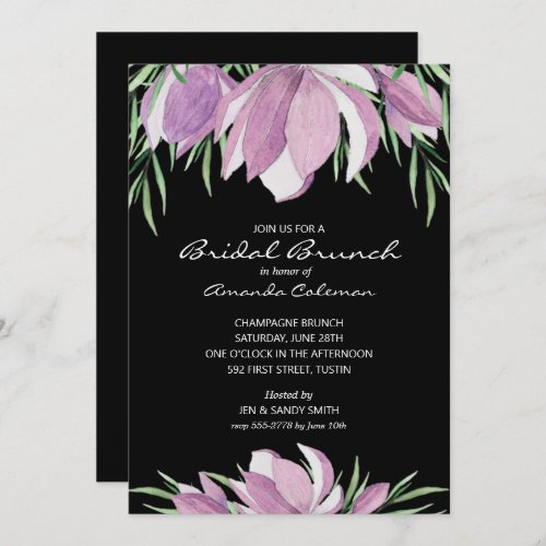 Watercolor Floral Magnolia Bridal Shower Invitation