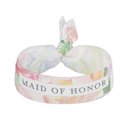 Watercolor Floral Maid of Honor Hair Tie