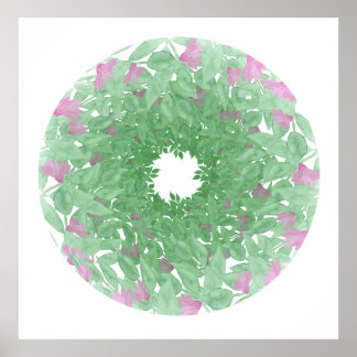 Watercolor Floral Mandala Poster