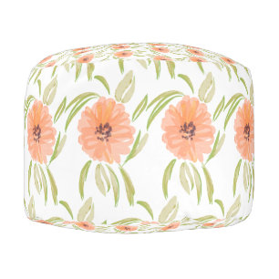 Watercolor Floral Meadow Blooms Wildflower Pouf