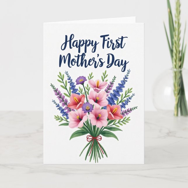 Watercolor Floral Message Card (Front)